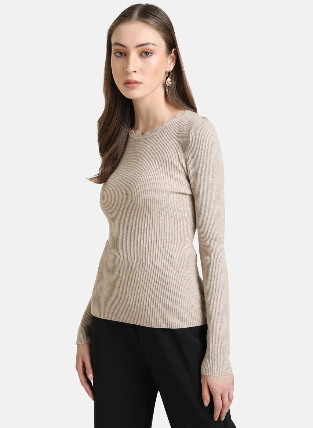 Scallop Neck Pullover