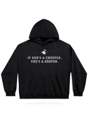 She's A Keeper Halloween Y2K Hoodie Cherrykitten