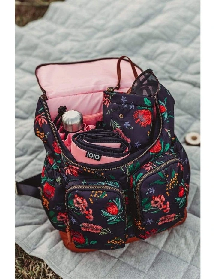 Signature Nappy Backpack in Botanical Navy