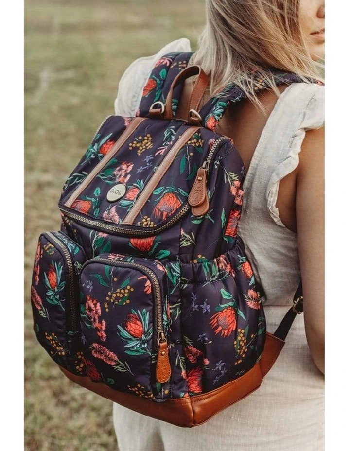 Signature Nappy Backpack in Botanical Navy