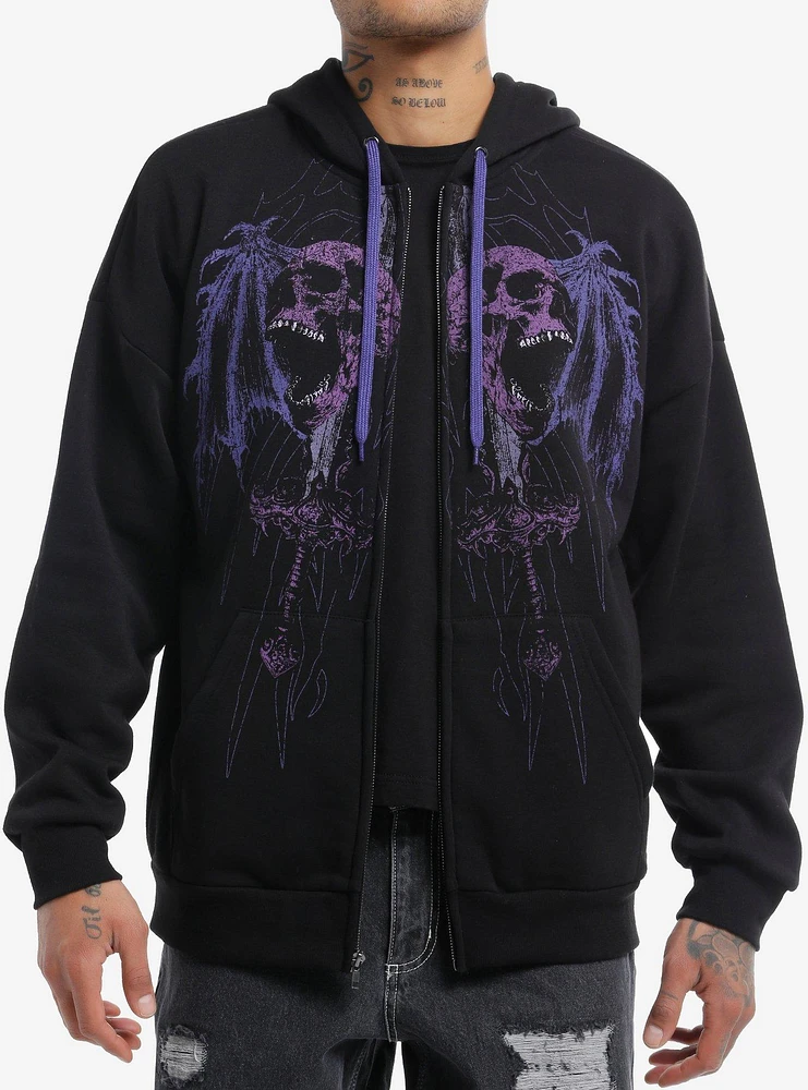 Social Collision Winged Skulls & Swords Hoodie