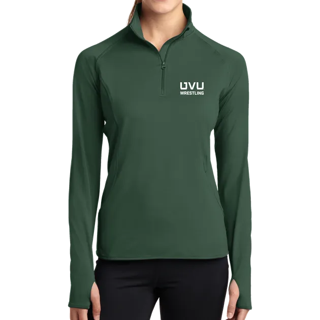 Sport-Tek Ladies Sport-Wick Stretch 1/2-Zip Pullover - UVU Wrestling