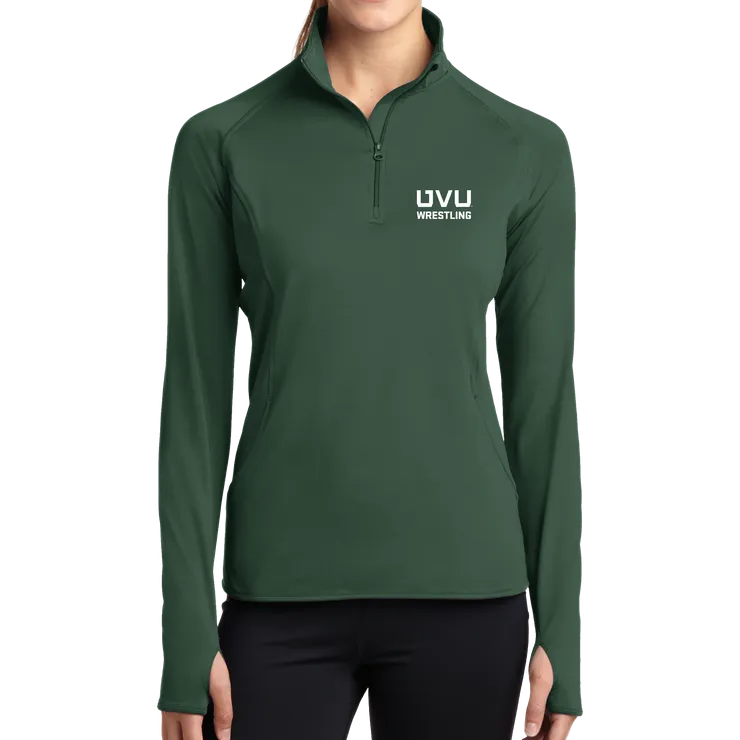 Sport-Tek Ladies Sport-Wick Stretch 1/2-Zip Pullover - UVU Wrestling