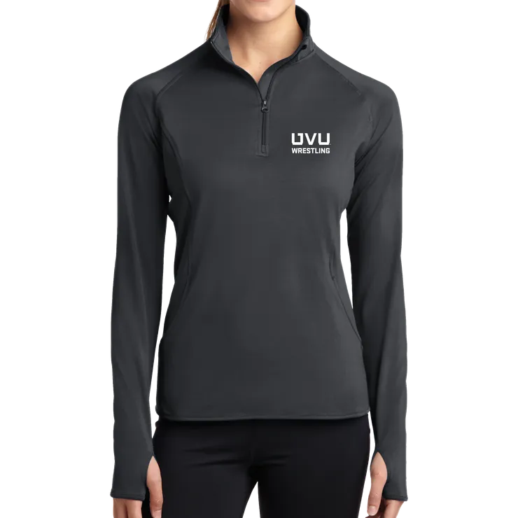 Sport-Tek Ladies Sport-Wick Stretch 1/2-Zip Pullover - UVU Wrestling