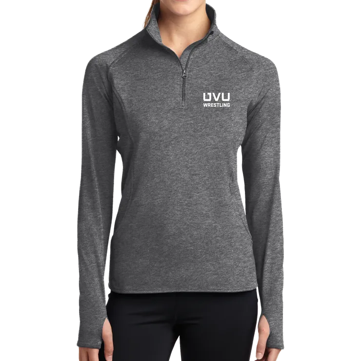 Sport-Tek Ladies Sport-Wick Stretch 1/2-Zip Pullover - UVU Wrestling