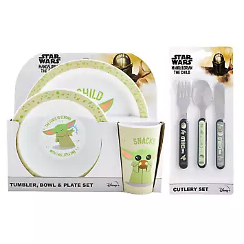 Star Wars The Mandalorian The Child 6 Piece Tableware & Cutlery Set | Kaleidoscope