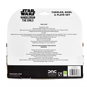 Star Wars The Mandalorian The Child 6 Piece Tableware & Cutlery Set | Kaleidoscope