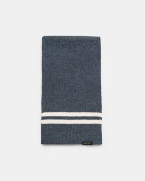 Striped Wool Scarf - Charcoal / Off White