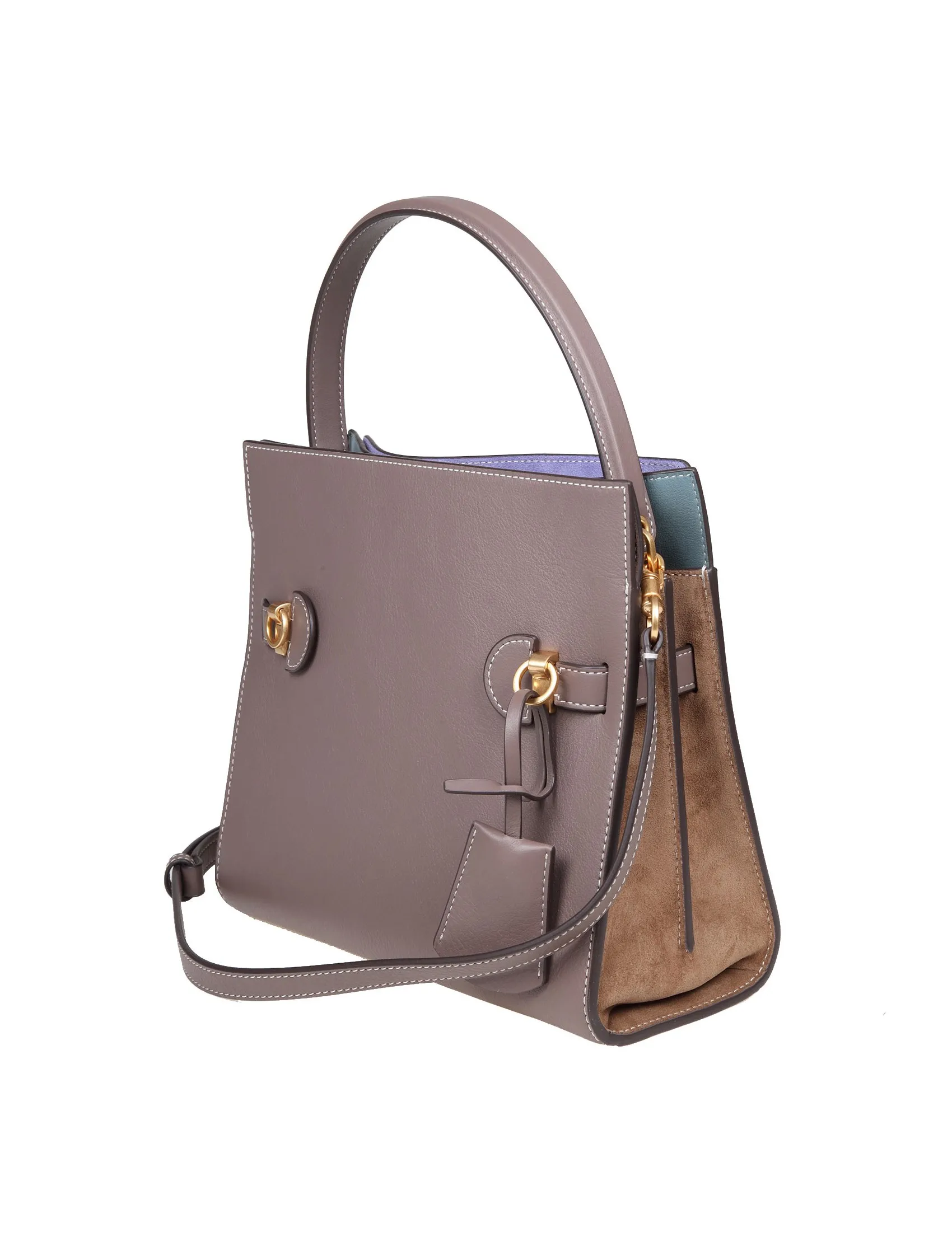 TORY BURCH LEE RADZIWILL SMALL BAG IN TAUPE COLOR LEATHER