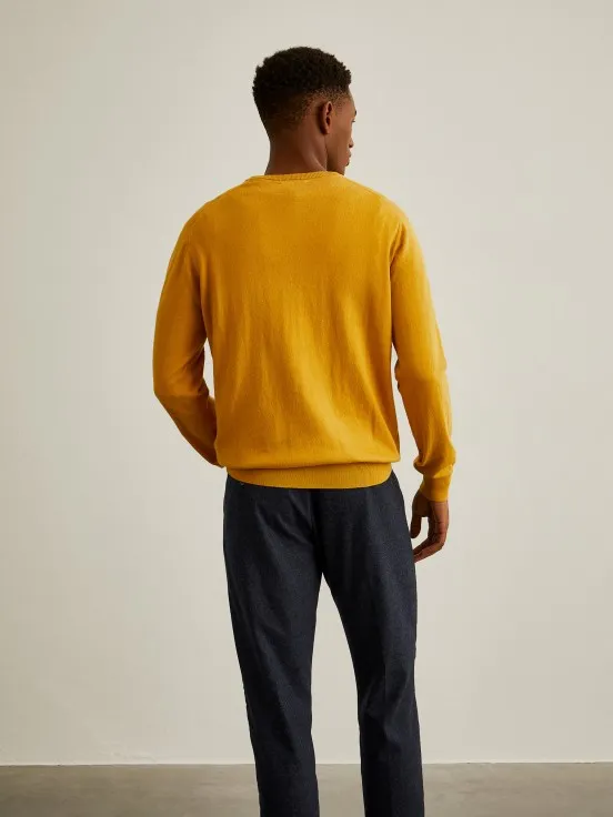 V-neck cotton and cashmere pullover