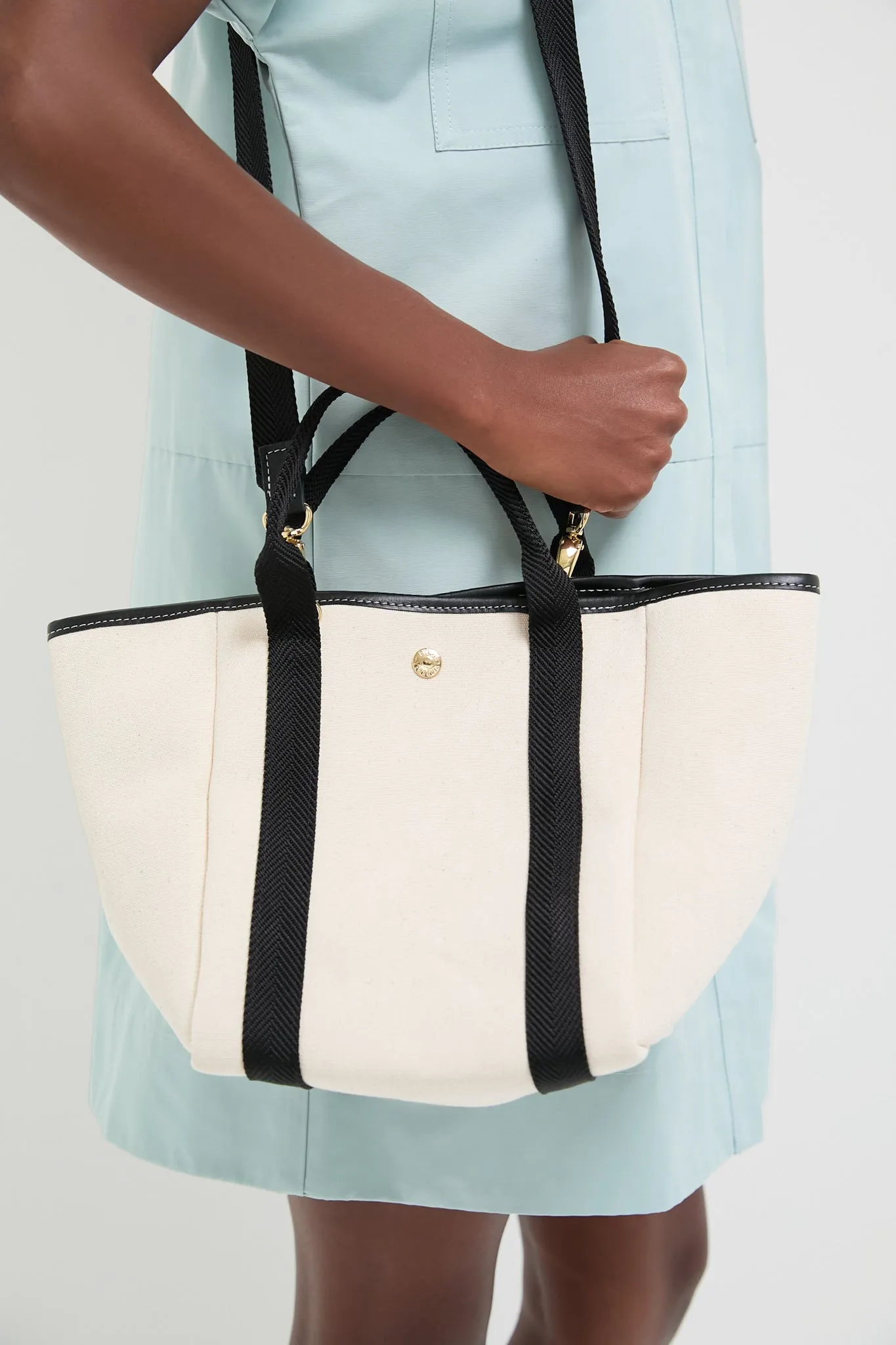 White and Black Traversee S Square Tote