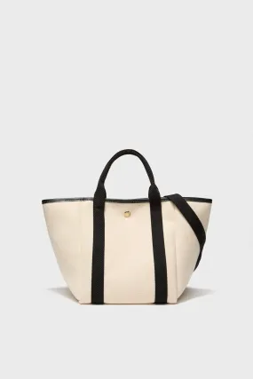 White and Black Traversee S Square Tote